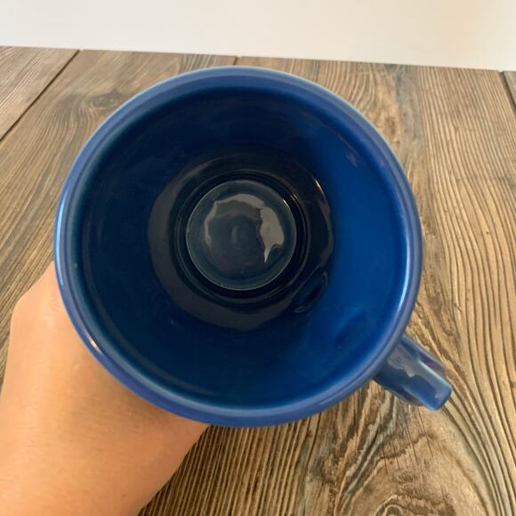Fiestaware Lapis Blue Latte Mug Thumb Rest Bistro Coffee Stoneware Fiesta - Picture 5 of 7